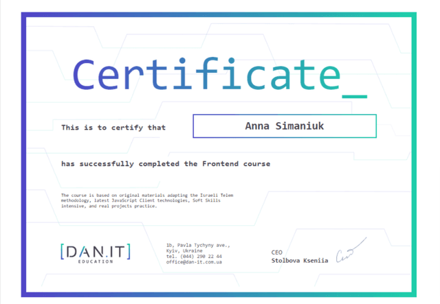 certificate